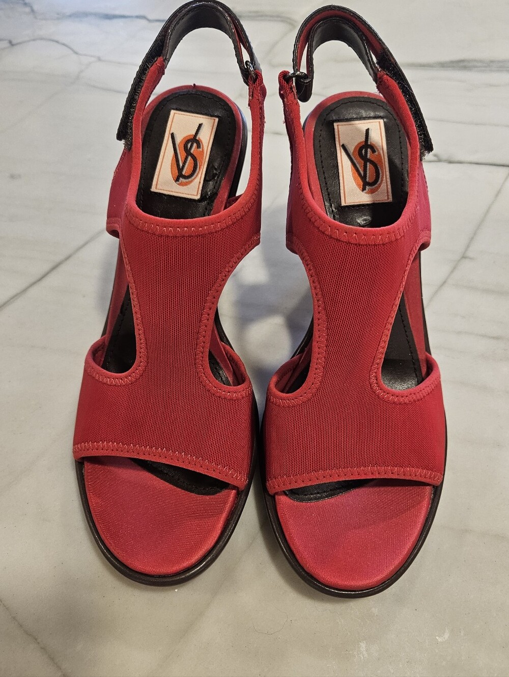Vintage Victoria's Secret mesh heeled sandals from the late 1990s or early 2000s